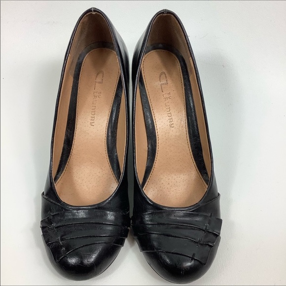 CL by Laundry “In Luck” Black Wedge Shoes - Picture 4 of 9